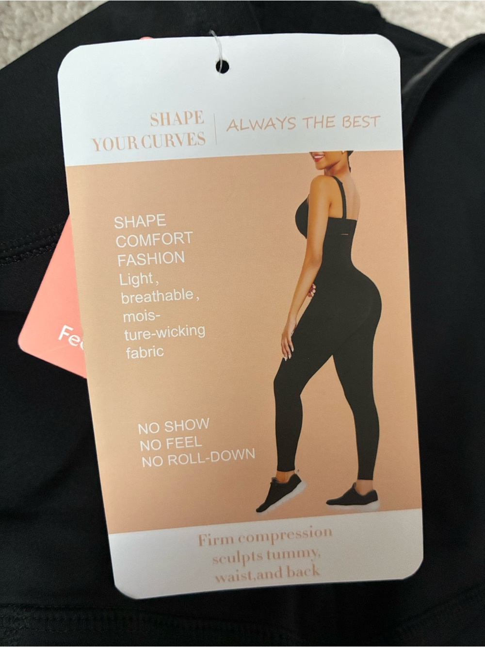 New Extra High-Waist Black Shapewear Leggings with Front Hook Closure size XL - Picture 8 of 9